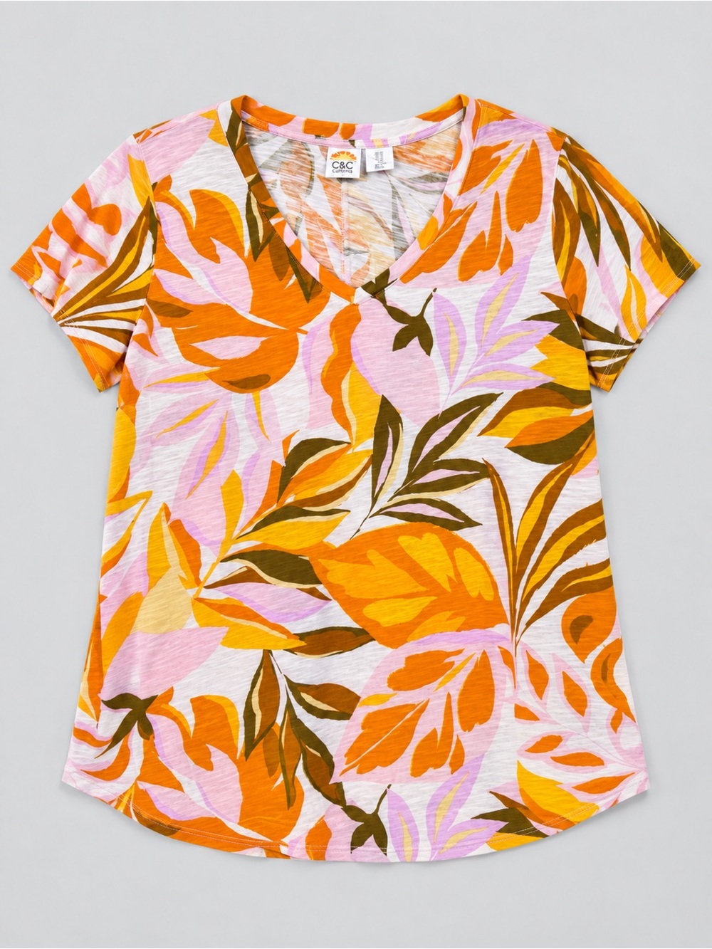 C & C California Blouse Top 1X Euro Summer Coastal Bohemian Tropical Cotton